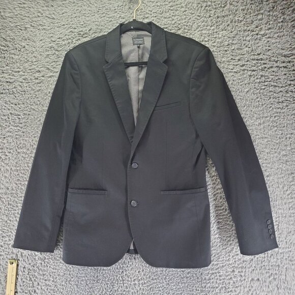 7 Diamonds Suit Mens Medium Black 2-Button Tailored Fit Stretch Blazer - Picture 1 of 10